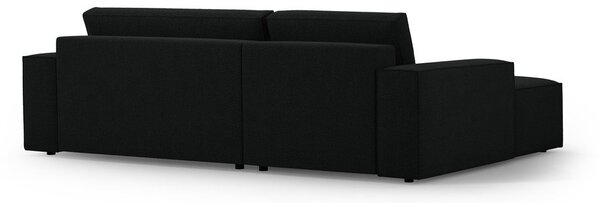 Czarny rozkładany narożnik z materiału bouclé (lewostronny) Jodie – Micadoni Home