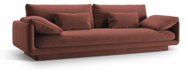Różowa aksamitna sofa 250 cm Torino – Micadoni