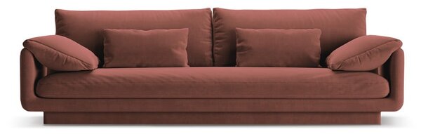 Różowa aksamitna sofa 250 cm Torino – Micadoni
