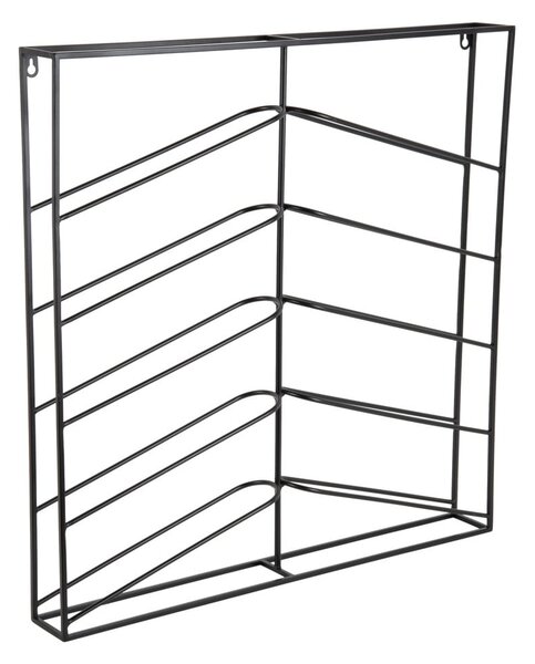 Czarny wiszący metalowy regał na wino liczba butelek 10 67x66x7,5 cm Cuadro – PT LIVING