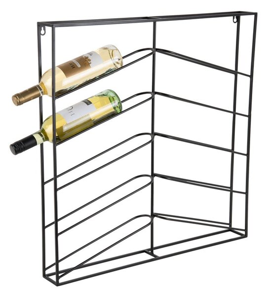 Czarny wiszący metalowy regał na wino liczba butelek 10 67x66x7,5 cm Cuadro – PT LIVING