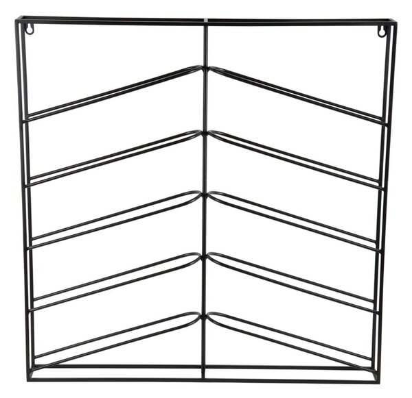 Czarny wiszący metalowy regał na wino liczba butelek 10 67x66x7,5 cm Cuadro – PT LIVING
