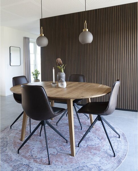 Okrągły rozkładany stół z litego drewna dębowego ø 118 cm Metz – House Nordic