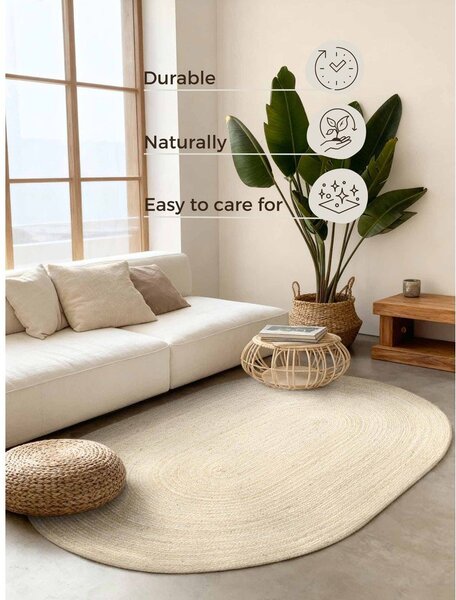Dywan z juty dwustronny/tkany ręcznie w jasnym naturalnym kolorze 160x230 cm Braided – Hanse Home