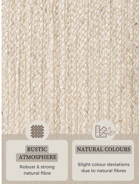 Dywan z juty dwustronny/tkany ręcznie w jasnym naturalnym kolorze 160x230 cm Braided – Hanse Home
