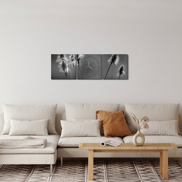 Obraz - Beżowa miękka trawa N⁰2 (z zegarem) (90x30 cm)