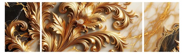 Obraz - Marmur ze złotem (170x50 cm)