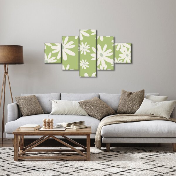 Obraz - Hipisi, zielone kwiaty N⁰1 (125x70 cm)