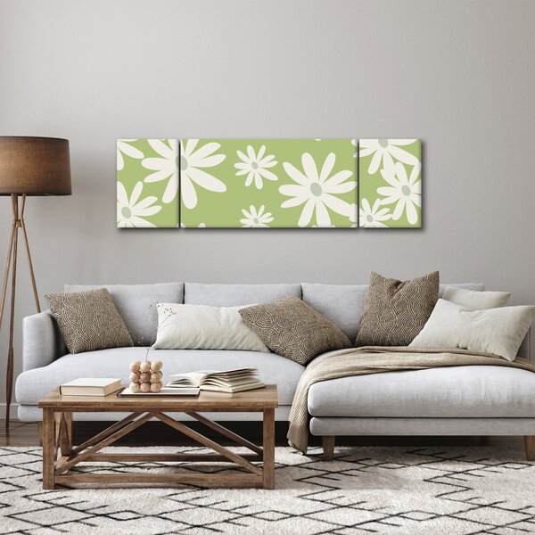 Obraz - Hipisi, zielone kwiaty N⁰1 (170x50 cm)