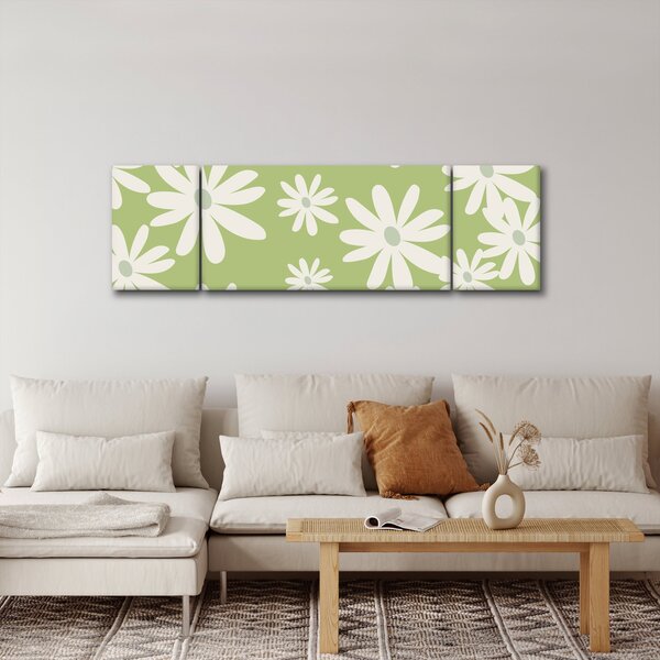Obraz - Hipisi, zielone kwiaty N⁰1 (170x50 cm)