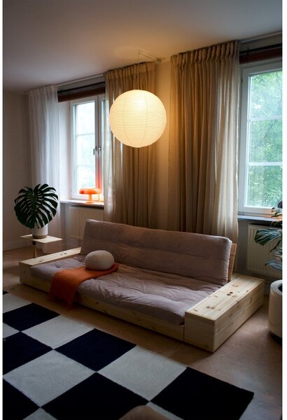 Jasnobrązowa sztruksowa rozkładana sofa 244 cm Base – Karup Design