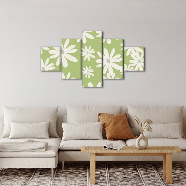 Obraz - Hipisi, zielone kwiaty N⁰1 (125x70 cm)