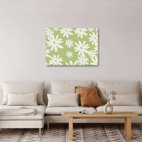 Obraz - Hipisi, zielone kwiaty N⁰1 (70x50 cm)
