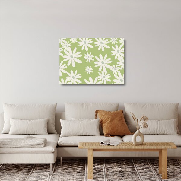 Obraz na szkle - Hipisi, zielone kwiaty N⁰1 (70x50 cm)