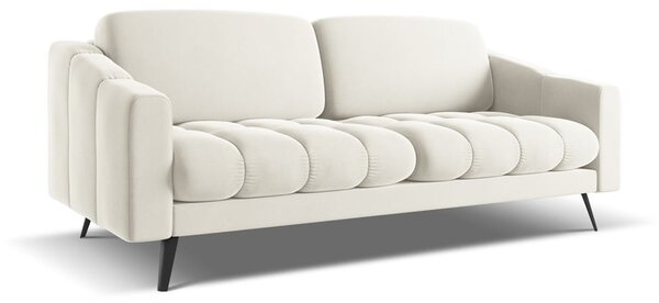 Biała aksamitna sofa 202 cm Nalu – Makamii