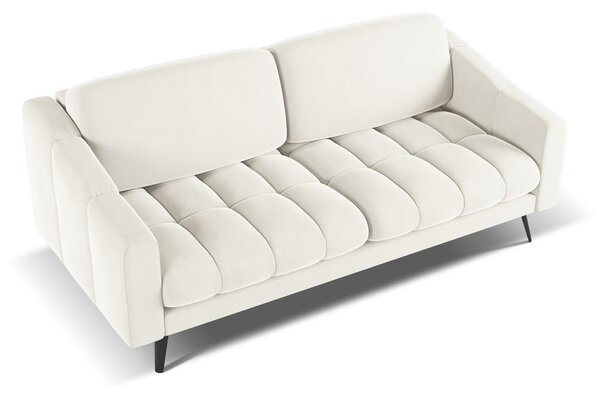 Biała aksamitna sofa 202 cm Nalu – Makamii