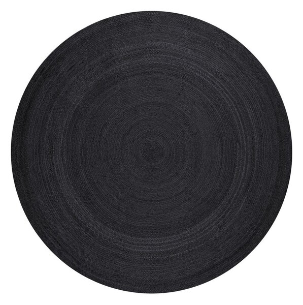 Czarny okrągły dywan z juty dwustronny/tkany ręcznie ø 200 cm Braided – Hanse Home