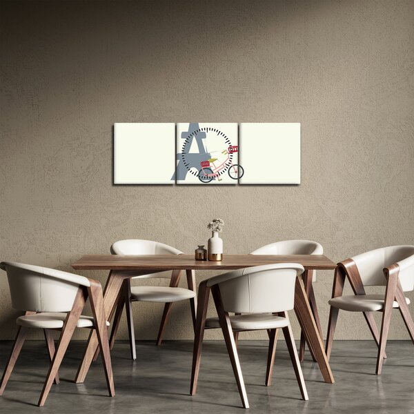 Obraz - Miasta Europy N⁰1 (z zegarem) (90x30 cm)