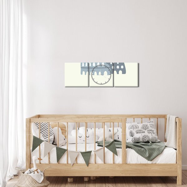 Obraz - Miasta Europy N⁰2 (z zegarem) (90x30 cm)