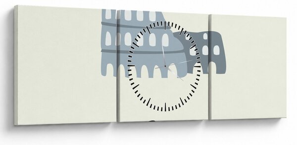 Obraz - Miasta Europy N⁰2 (z zegarem) (90x30 cm)
