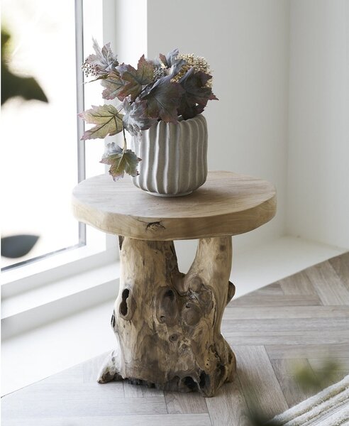 Okrągły stolik z litego drewna tekowego ø 40 cm Palena – House Nordic