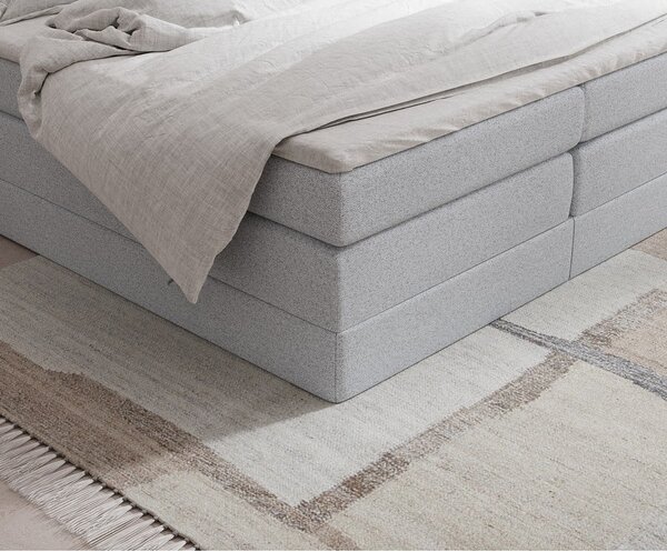 Jasnoszare łóżko kontynentalne ze schowkiem bez zagłówka 140x200 cm Juniper – Maison de Rêve
