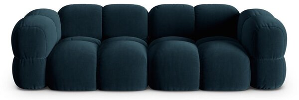 Ciemnoniebieska aksamitna sofa 250 cm Loretto – Cosmopolitan Design