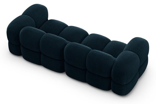 Ciemnoniebieska aksamitna sofa 250 cm Loretto – Cosmopolitan Design