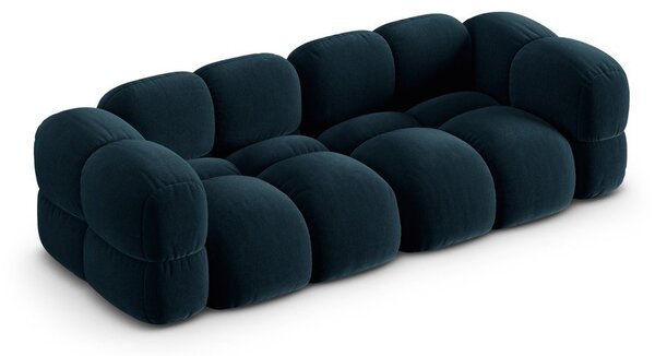Ciemnoniebieska aksamitna sofa 250 cm Loretto – Cosmopolitan Design