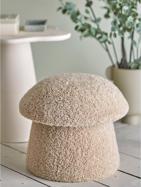 Beżowy puf z materiału bouclé Bocca – Bloomingville