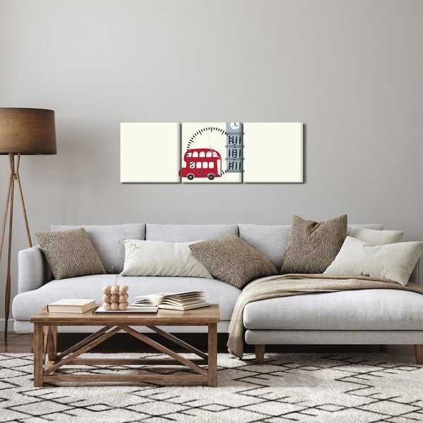 Obraz - Miasta Europy N⁰3 (z zegarem) (90x30 cm)