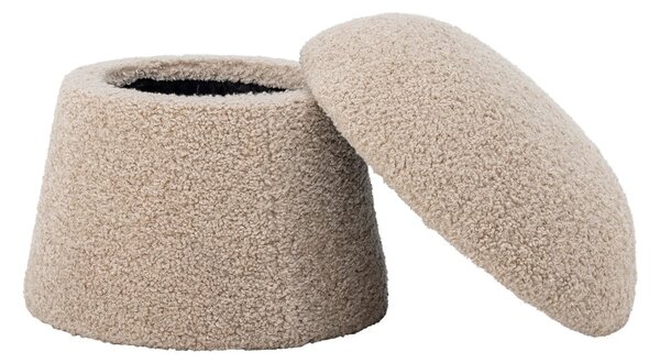 Beżowy puf z materiału bouclé Bocca – Bloomingville