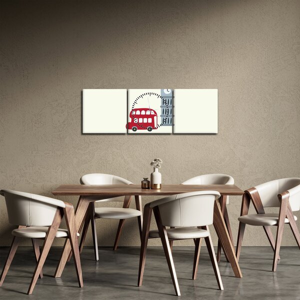Obraz - Miasta Europy N⁰3 (z zegarem) (90x30 cm)