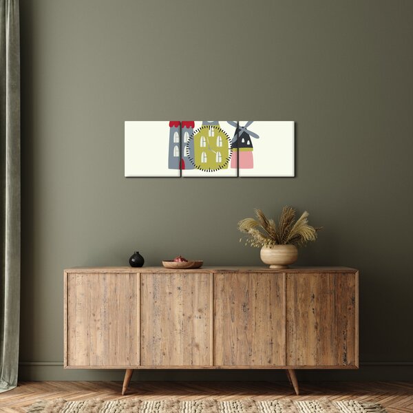 Obraz - Miasta Europy N⁰4 (z zegarem) (90x30 cm)