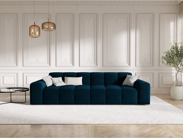 Ciemnoniebieska aksamitna sofa 255 cm Kendal – Micadoni Home