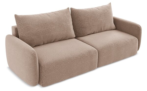 Jasnobrązowa rozkładana/ze schowkiem sofa 238 cm Kalena – Makamii