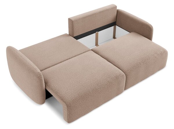 Jasnobrązowa rozkładana/ze schowkiem sofa 238 cm Kalena – Makamii