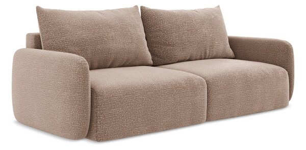 Jasnobrązowa rozkładana/ze schowkiem sofa 238 cm Kalena – Makamii