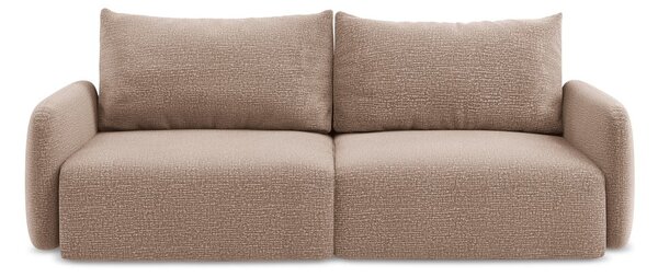 Jasnobrązowa rozkładana/ze schowkiem sofa 238 cm Kalena – Makamii