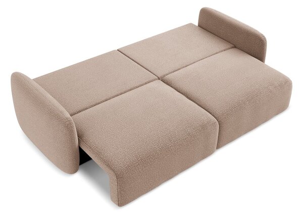 Jasnobrązowa rozkładana/ze schowkiem sofa 238 cm Kalena – Makamii
