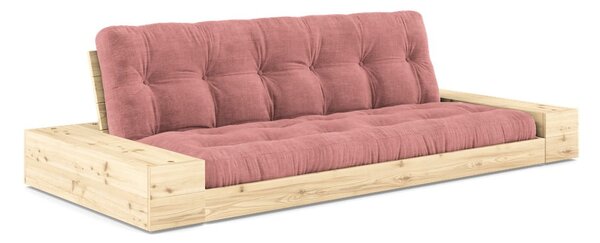 Różowa sztruksowa rozkładana sofa 244 cm Base – Karup Design