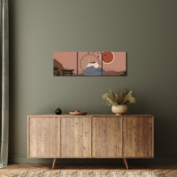 Obraz - Japonia N⁰1 (z zegarem) (90x30 cm)