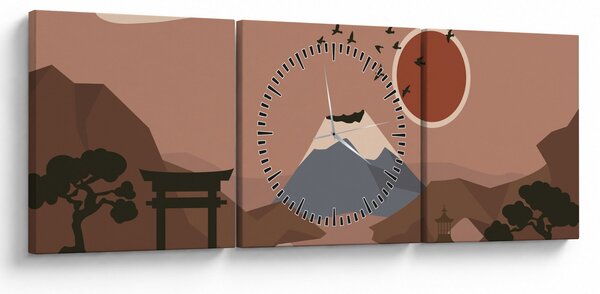Obraz - Japonia N⁰1 (z zegarem) (90x30 cm)
