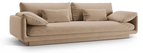 Beżowa aksamitna sofa 250 cm Torino – Micadoni