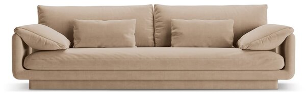 Beżowa aksamitna sofa 250 cm Torino – Micadoni