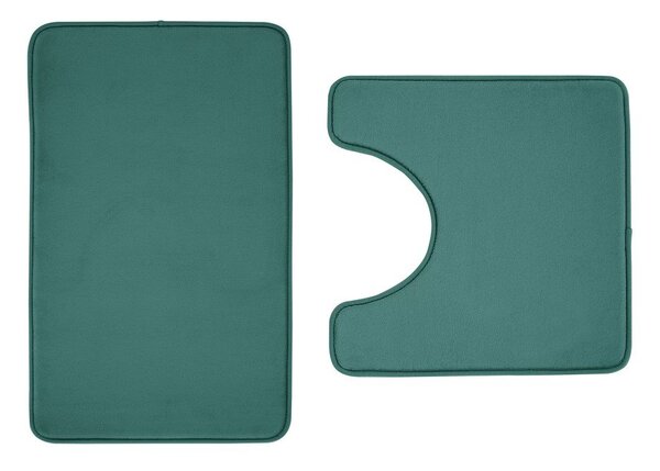 Zielone dywaniki łazienkowe do WC z pianki pamięciowej zestaw 2 szt. 50x80 cm Anti-Bacterial – Catherine Lansfield