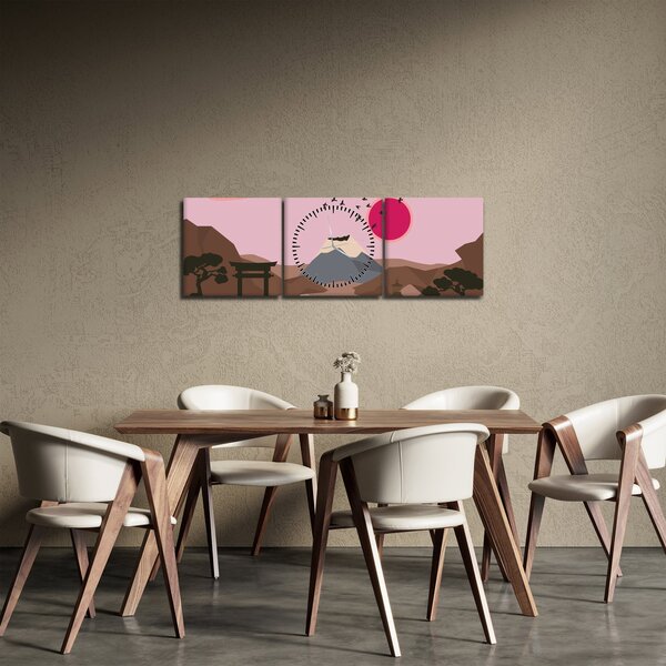 Obraz - Japonia N⁰2 (z zegarem) (90x30 cm)