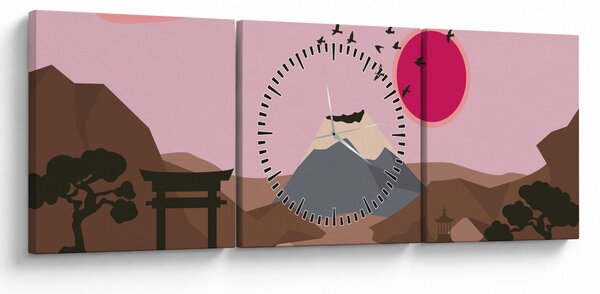 Obraz - Japonia N⁰2 (z zegarem) (90x30 cm)