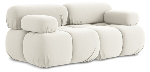 Biała aksamitna sofa modułowa 190 cm Lokua – Makamii
