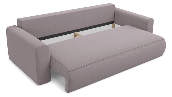 Lawendowa aksamitna rozkładana/ze schowkiem sofa 238 cm Kapua – Makamii